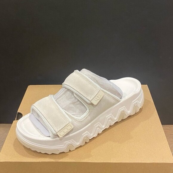 Ugg Light Beige Captrail Strap Slide Sandals Shoes Heels Flats NEW - Picture 1 of 4